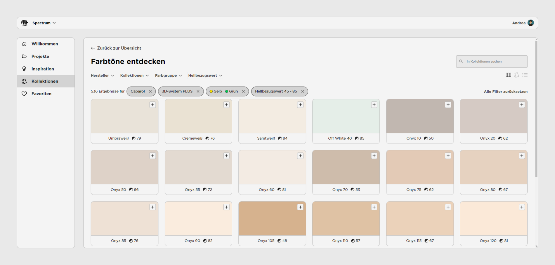 Screen Beispiel: Einfache Filterfunktion